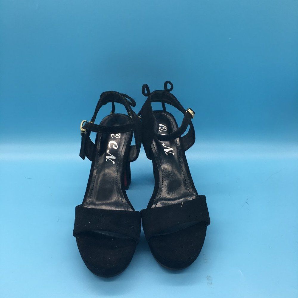 Black Platfrom Open Toe High Heel Ankle Strappy Sandals